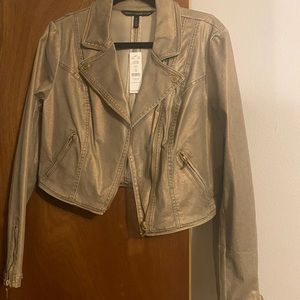 White House Black Market Gold Foil Jacket